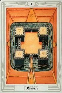 A painting of four squares in the middle of a room.